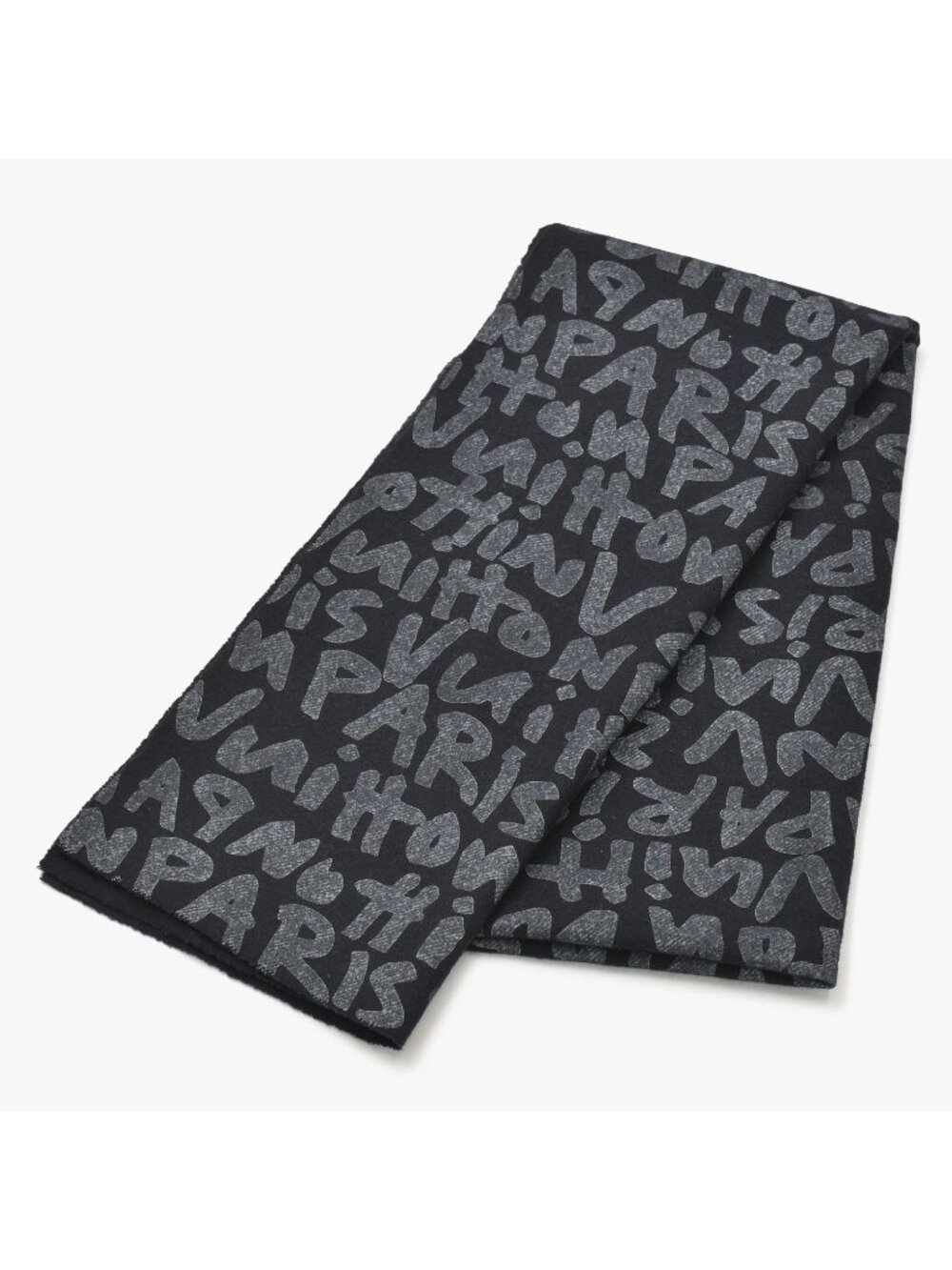 Louis Vuitton Scarf Echarpe Felted Graffiti Black Gray